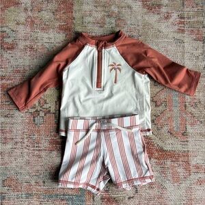 Petit Lem Raglan Rashguard + Swim
Short Set - Size NB/ 0-3